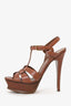 Saint Laurent Brown Leather Tribute Heels Size 36.5