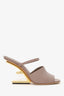 Fendi Taupe Leather 'Fendi First' Heels Size 36.5