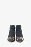 Balenciaga Black Wash Denim 'BB' Knife Heeled Ankle Boots Size 41