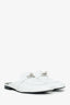 Hermes White Leather 'Oz' Mules Size 40.5