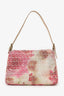 Fendi Beige/Pink Floral Zucchino Canvas Mama Forever Shoulder Bag