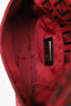 Fendi Black/Red Canvas Zucchino Baguette Shoulder Bag