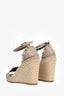 Valentino Blush Leather Rockstud Espadrille Wedges Size 37 NIB