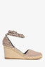 Valentino Blush Leather Rockstud Sandal Wedges Size 37