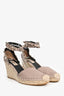 Valentino Blush Leather Rockstud Sandal Wedges Size 37