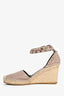 Valentino Blush Leather Rockstud Sandal Wedges Size 37