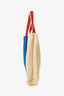 Marni Raffia Blue/Red Stripped Tote Bag (As Is)