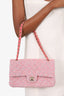 Pre-Loved Chanel™ 2021 Pink Tweed Medium Flap Shoulder Bag