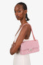 Pre-Loved Chanel™ 2021 Pink Tweed Medium Flap Shoulder Bag