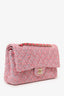 Pre-Loved Chanel™ 2021 Pink Tweed Medium Flap Shoulder Bag