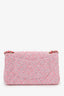 Pre-Loved Chanel™ 2021 Pink Tweed Medium Flap Shoulder Bag