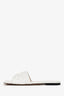 Bottega Veneta White Quilted Leather Padded Flat Sandals Size 37.5 (As Is)