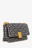 Balmain Black/White Monogram Small '1945' Shoulder Bag