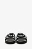 Pre-Loved Chanel™ 2021 Black/White Lambskin Interlocking CC Logo Embroidered Slides Size 37