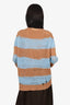 Acne Studios Blue/Brown Mohair Striped Distressed Knit Sweater Size XS