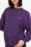Acne Studios Purple Face Square Patch Sweatshirt Size XXS Mens