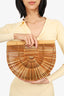 Cult Gaia Brown Bamboo Ark Clutch