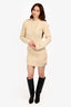 Philosophy Di Lorenzo Serafini White Wool Cable Knit Mini Sweater Dress Size 38