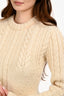 Philosophy Di Lorenzo Serafini White Wool Cable Knit Mini Sweater Dress Size 38