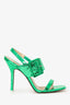 The Attico Green Leather Buckle Detail Heels Size 37