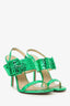 The Attico Green Leather Buckle Detail Heels Size 37