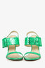 The Attico Green Leather Buckle Detail Heels Size 37