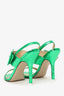 The Attico Green Leather Buckle Detail Heels Size 37