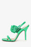 The Attico Green Leather Buckle Detail Heels Size 37
