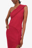 Rick Owens Red Athena Stretch Knit Long Dress Size L
