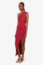 Rick Owens Red Athena Stretch Knit Long Dress Size L