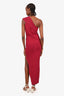 Rick Owens Red Athena Stretch Knit Long Dress Size L
