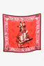 Hermès Pink/Red 'Pani La Shar Pawnee' Silk Scarf Size 90
