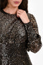 Misha Collection Black Sequin Long Sleeve Mini Dress Size 4