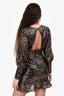 Misha Collection Black Sequin Long Sleeve Mini Dress Size 4