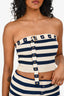 Ser.o.ya Cream/Navy Striped Tube Top + Midi Skirt Set Size S