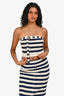 Ser.o.ya Cream/Navy Striped Tube Top + Midi Skirt Set Size S