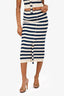 Ser.o.ya Cream/Navy Striped Tube Top + Midi Skirt Set Size S