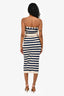 Ser.o.ya Cream/Navy Striped Tube Top + Midi Skirt Set Size S