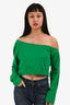 Superdown Green Long Sleeve Crop Top Size S