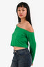 Superdown Green Long Sleeve Crop Top Size S