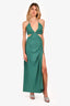 Meshki Green Pleated Cut Out Maxi Dress Size S