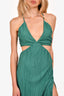 Meshki Green Pleated Cut Out Maxi Dress Size S