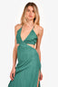 Meshki Green Pleated Cut Out Maxi Dress Size S