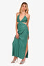 Meshki Green Pleated Cut Out Maxi Dress Size S
