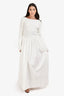 Dissh White Ribbed/Cotton Long Sleeves Maxi Dress Size 4