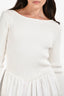 Dissh White Ribbed/Cotton Long Sleeves Maxi Dress Size 4