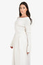 Dissh White Ribbed/Cotton Long Sleeves Maxi Dress Size 4