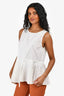 Derek Lam White Poplin Pleated Tank Top Size 8