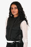 Rag & Bone Leather/Silk Cropped Biker Vest Size 0