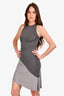 Versace Vintage Grey Silk Midi Dress Size 38 (As Is)